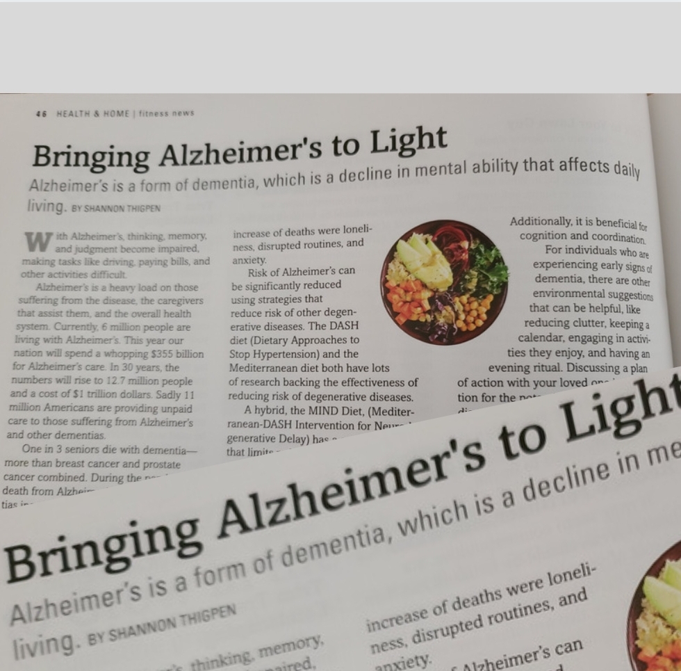 Shannon Thigpen article "Bringing Alzheimer's to Light"