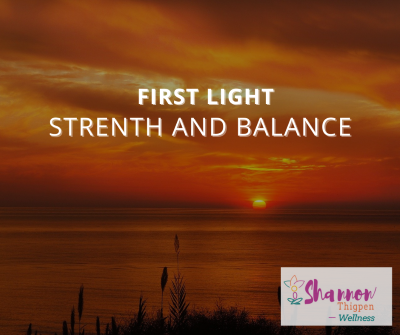 First Light strength and balance yoga banner